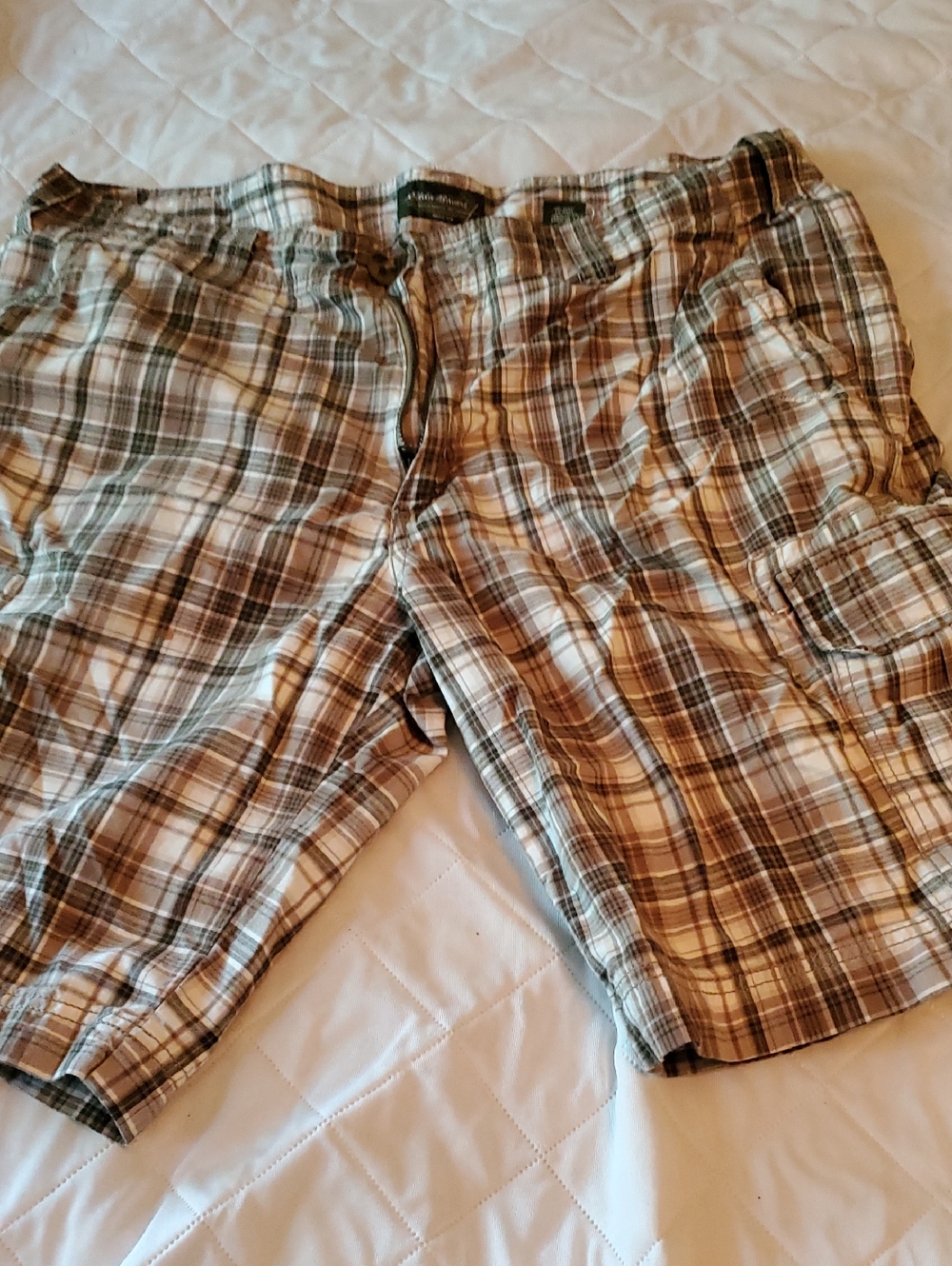 Eddie Bauer Brown and Tan Plaid Shorts